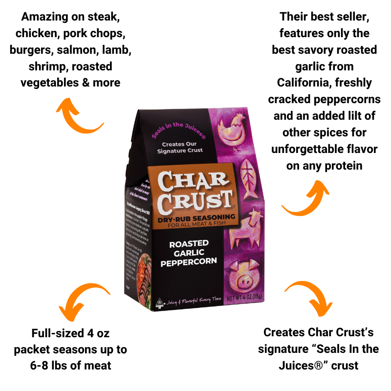 Roasted Garlic Peppercorn Seasoning by Char Crust (4 oz)