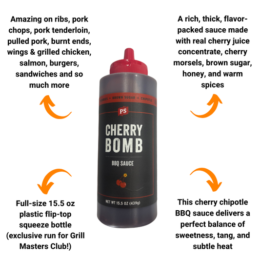Cherry Bomb BBQ Sauce by PS Seasoning (15.8 oz)