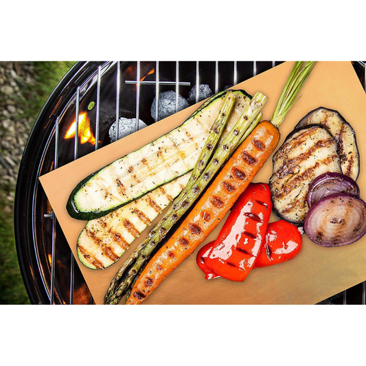 Non-Stick Copper Grill Mats by The BBQ Butler (13" x 15.75" 2-Pack)