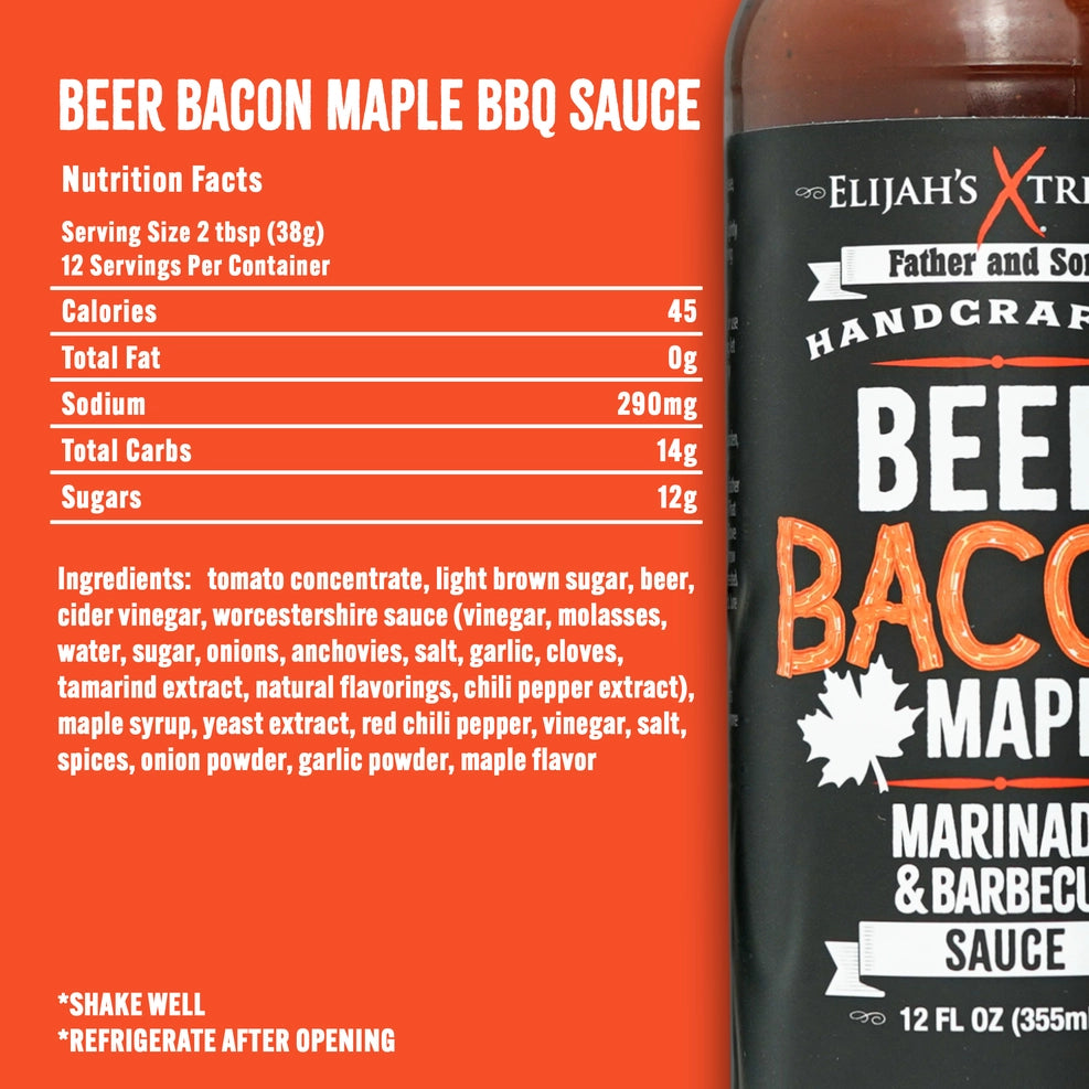 Elijah's Xtreme Beer Bacon Maple BBQ Sauce (15.6 oz)