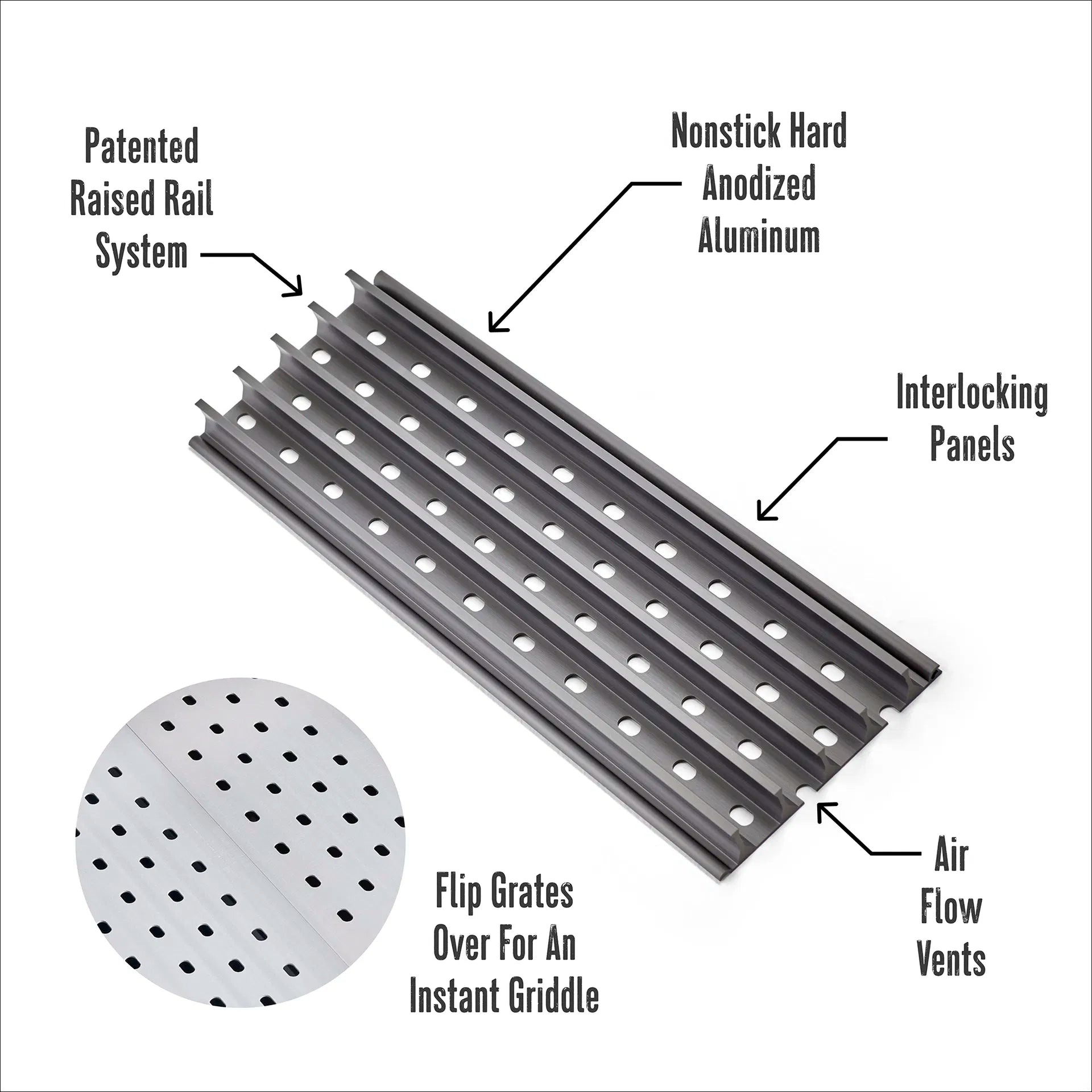 GrillGrate Flavor Zone 2-Pack: 15" Reversible Sear Grate & Griddle