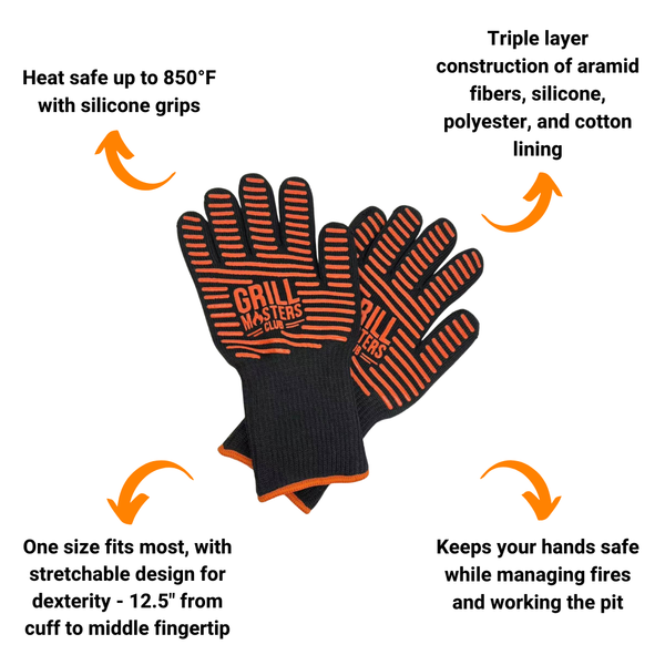 BBQ Essentials Bundle: Grilling Gloves, Cutting Board, Meat Claws & Spatula