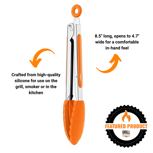 Grill Masters Club Heat-Resistant Silicone BBQ Tongs