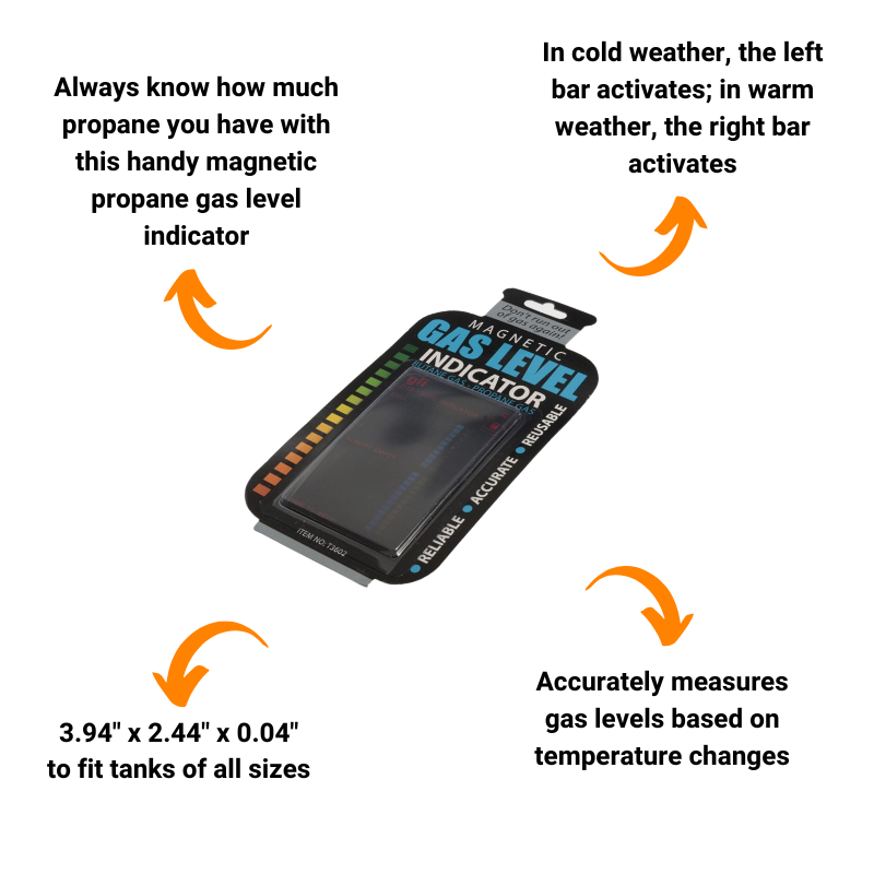 Magnetic Propane Tank Level Indicator - Reusable BBQ Gas Gauge