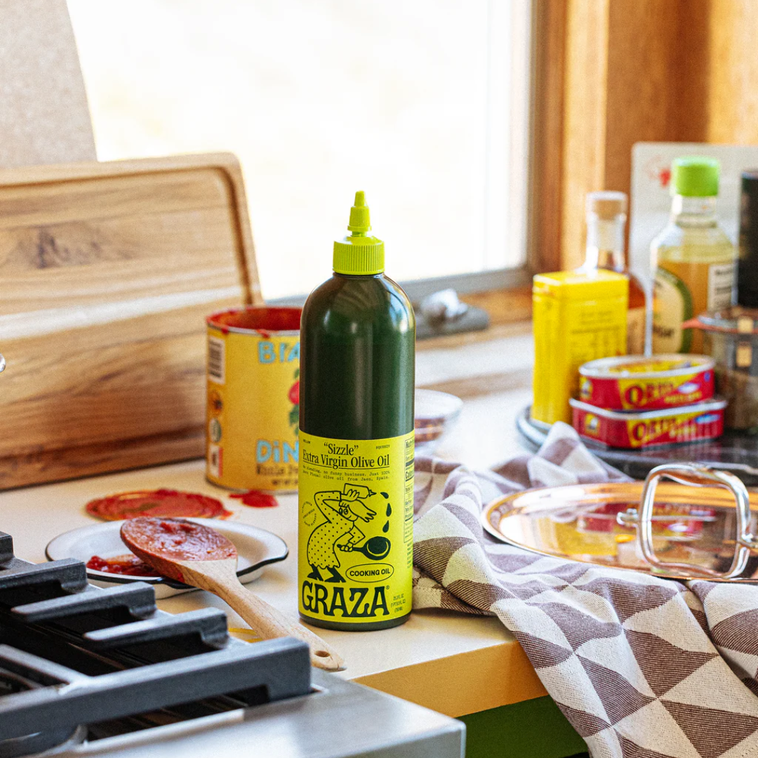 Graza "Sizzle" 100% Extra Virgin Olive Oil for Cooking & Searing (750ml / 25.3 oz)