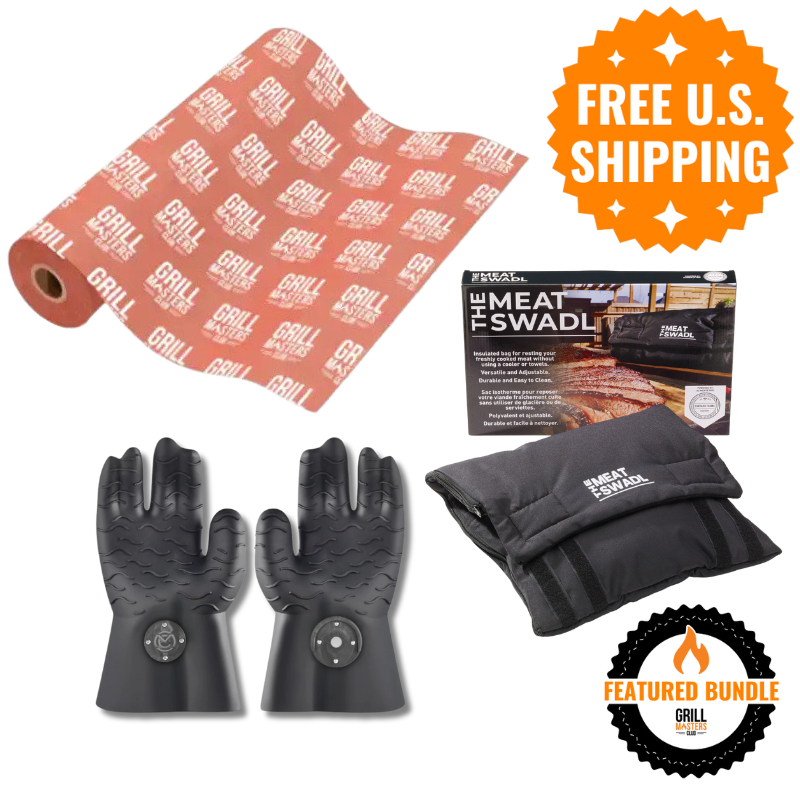 Grip, Wrap & Rest Bundle: Magnetic BBQ Gloves, 24" Butcher Paper & Meat Swadl Resting Blanket
