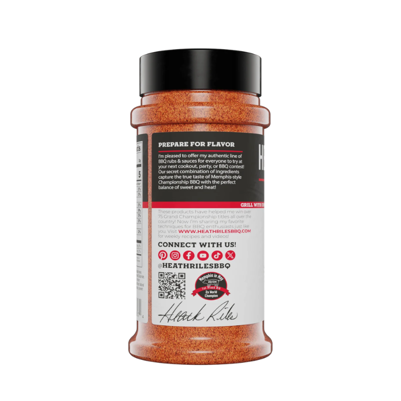 Heath Riles Competition BBQ Rub (8 oz) - Award Winning Rib Rub