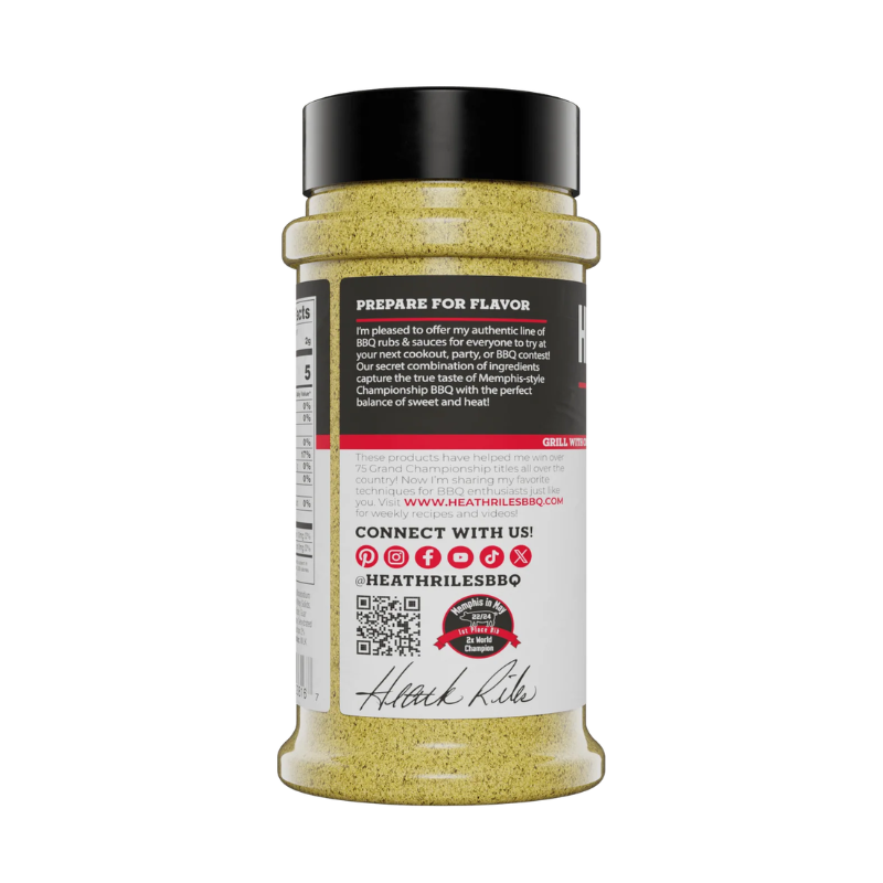 Heath Riles Garlic Butter Rub (8 oz) - For Steak, Chicken & Seafood
