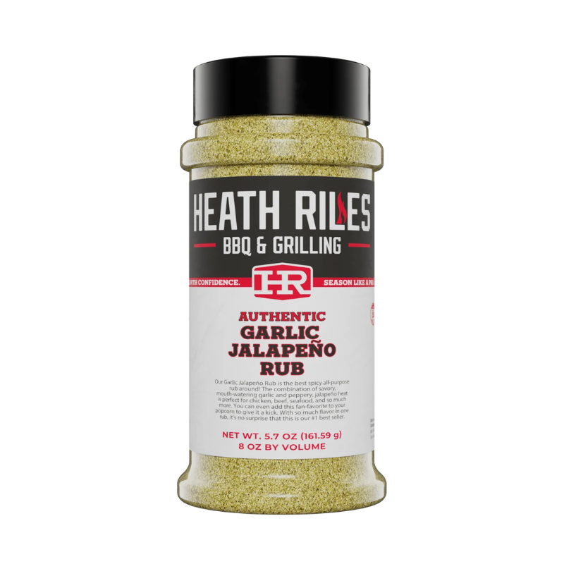 Heath Riles Garlic Jalapeño Rub (8 oz) - All-Purpose Seasoning