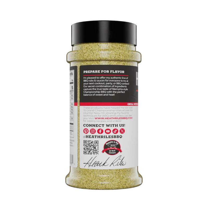 Heath Riles Garlic Jalapeño Rub (8 oz) - All-Purpose Seasoning