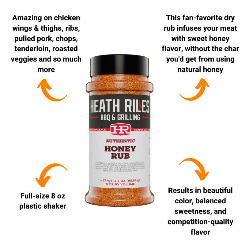 Heath Riles Honey Rub (8 oz) - Perfect Sweet Heat BBQ Seasoning