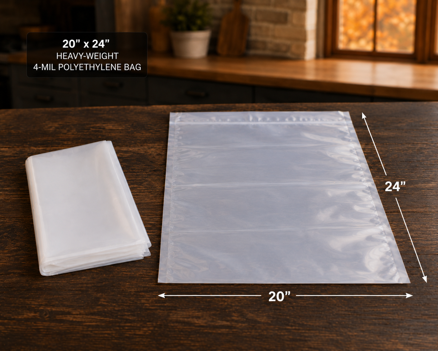 20x24 Heavyweight Turkey Brine Bag on a Table