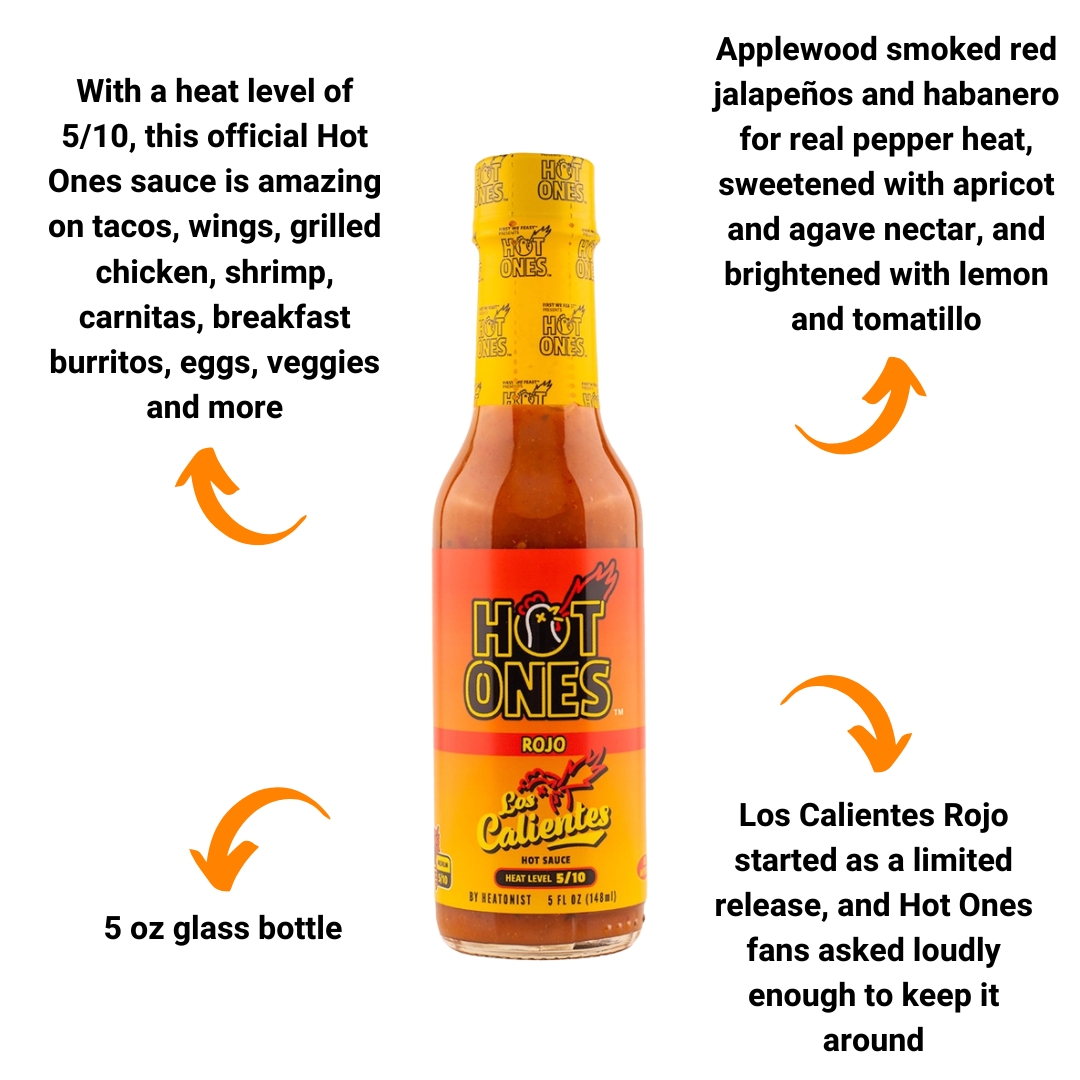 Los Calientes Rojo Smoked Habanero Hot Sauce by Hot Ones (5 oz)