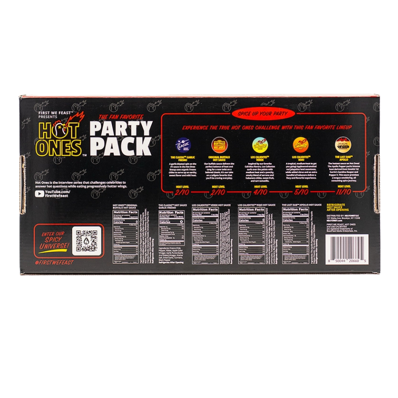 Hot Ones Fan Favorite Party Pack Hot Sauce 5-Pack Gift Set