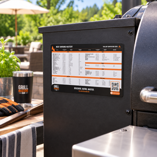 Grill Masters Club "Meat Smoking Mastery" Time & Temperature Guide Magnet