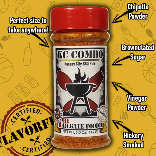 KC Combo: Kansas City BBQ Rub by The Tailgate Foodie (5 oz)