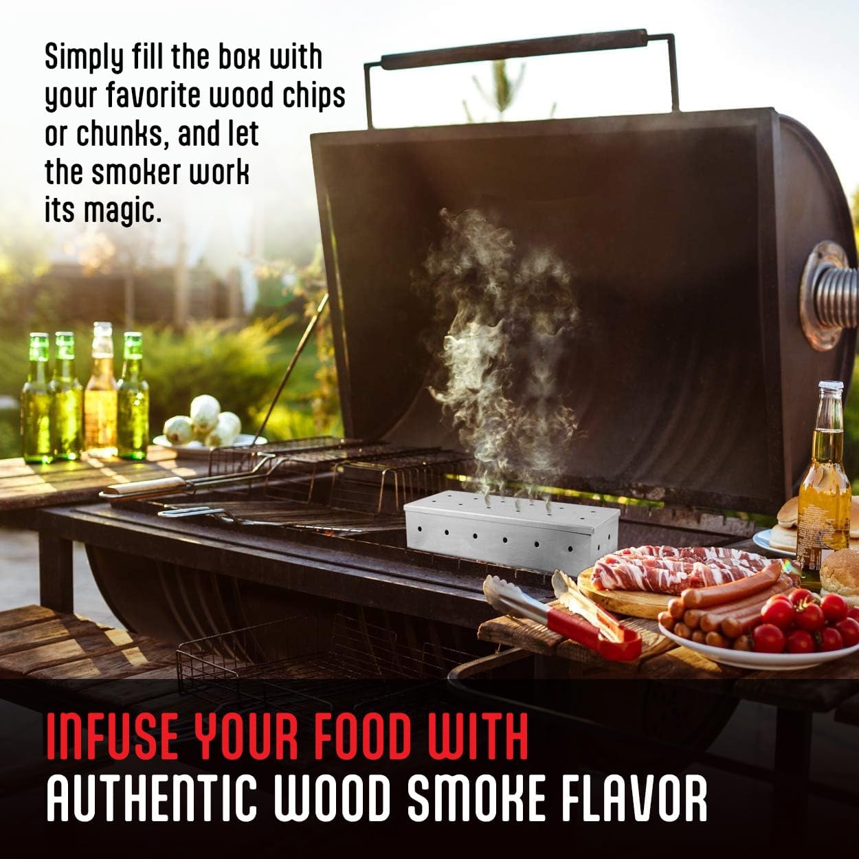 Stainless Steel Smoker Box with Hinged Lid by Kaluns