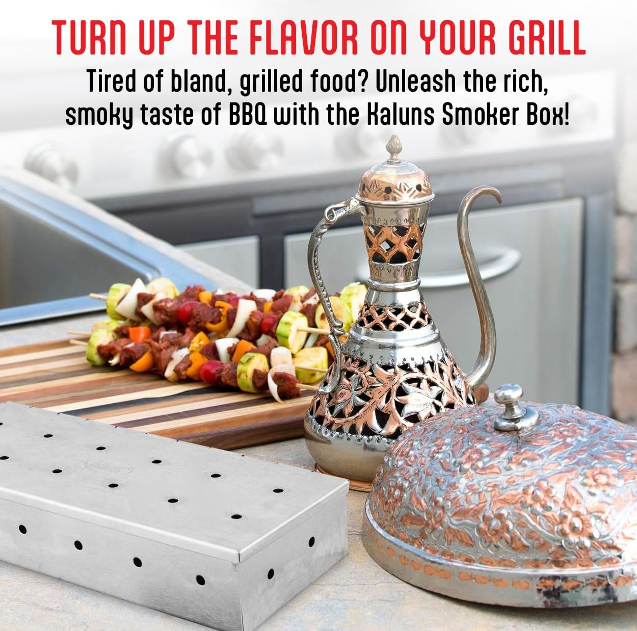 Stainless Steel Smoker Box with Hinged Lid by Kaluns