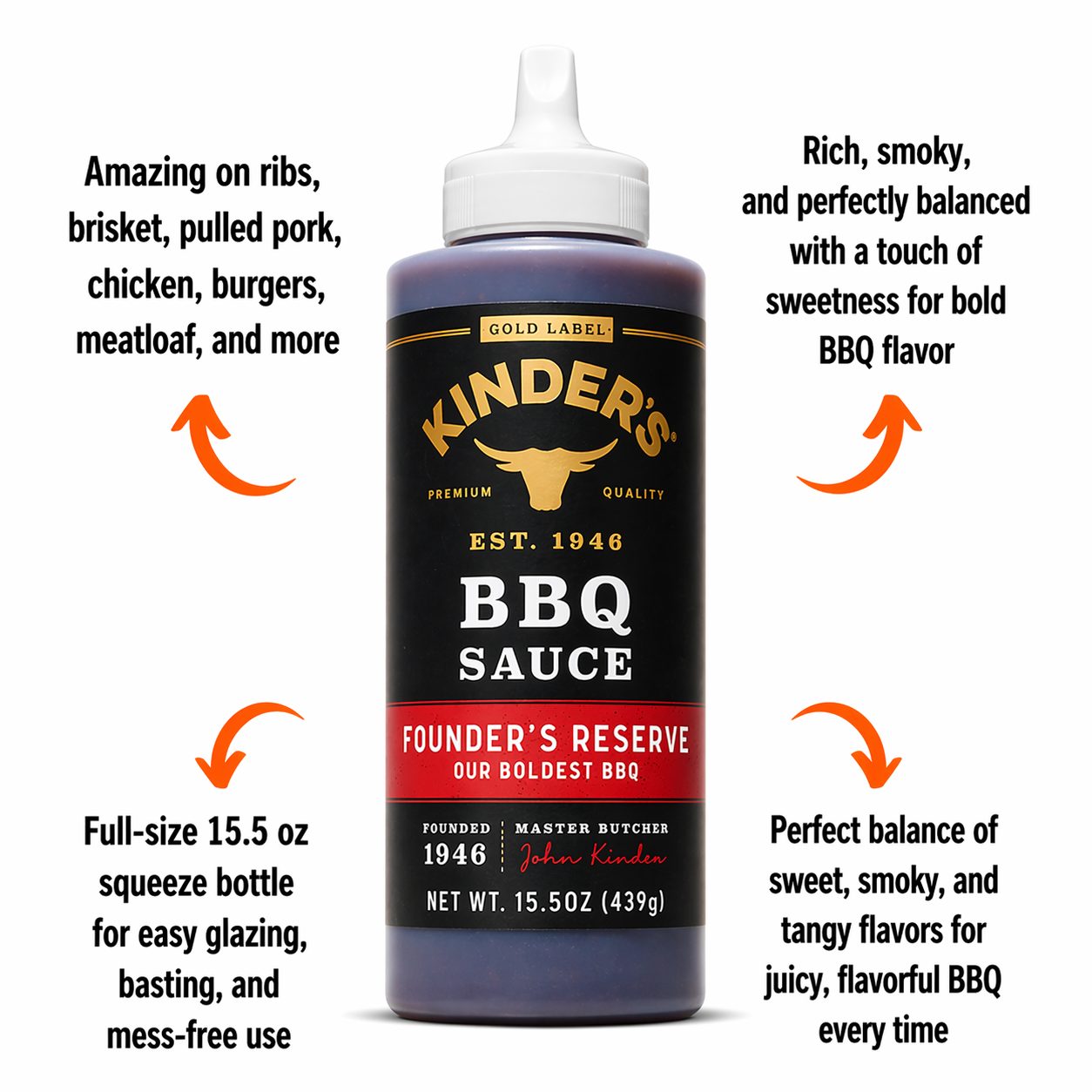 Kinder's Gold Label Founder's Reserve BBQ Sauce (15.5 oz)