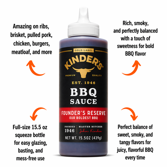 Kinder's Gold Label BBQ Sauce 3-Pack: Founder's Reserve, Bourbon Apple & Chipotle Pineapple