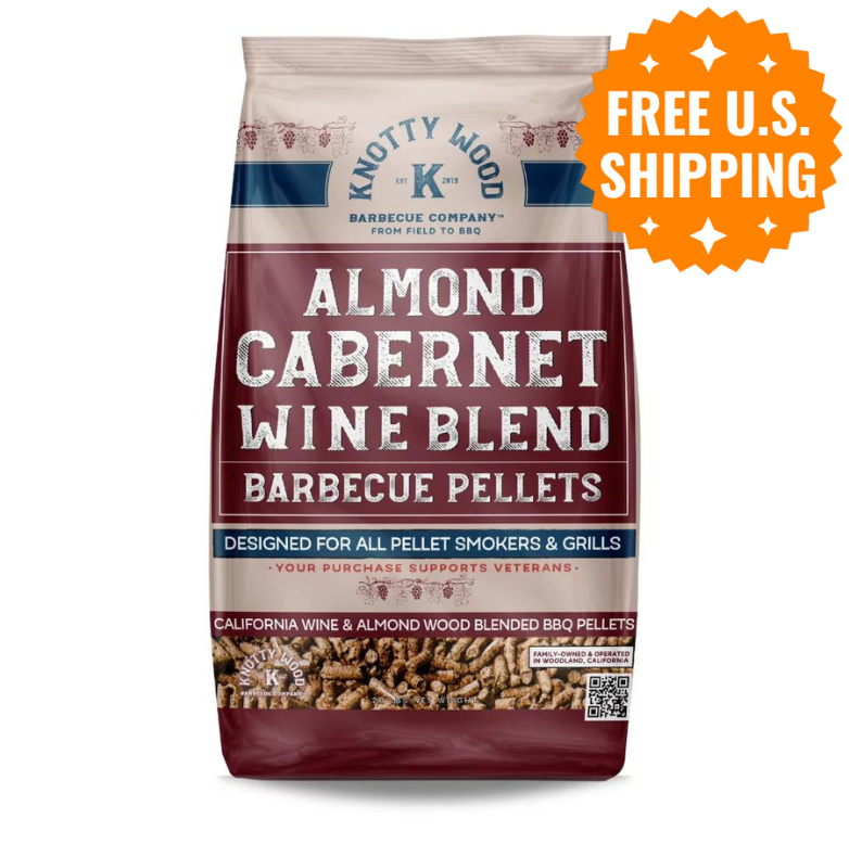 Almond Cabernet Wine Wood Barbecue Pellets by Knotty Wood (20lb)