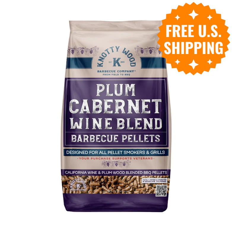 Plum Cabernet Wine Wood Barbecue Pellets by Knotty Wood (20lb)