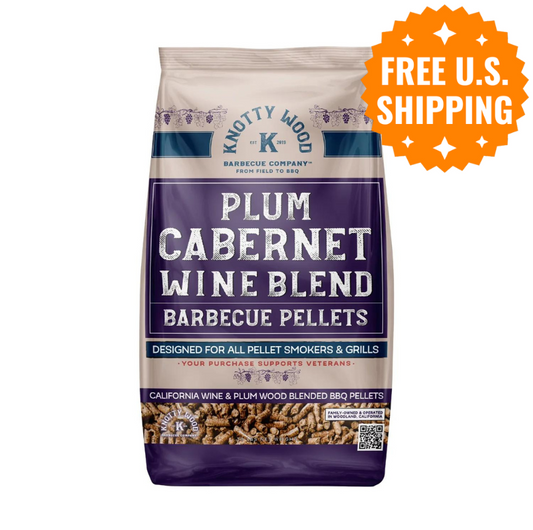 Plum Cabernet Wine Wood Barbecue Pellets by Knotty Wood (20lb)