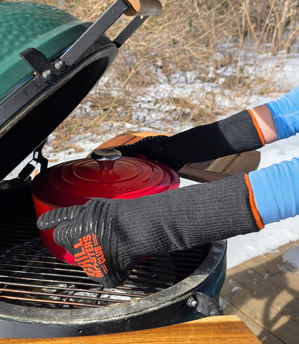 Extra Long High Temperature Grilling & BBQ Gloves by Grill Masters Club (15.75", Safe Up to 850°F)