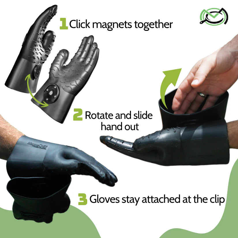 Grip, Wrap & Rest Bundle: Magnetic BBQ Gloves, 24" Butcher Paper & Meat Swadl Resting Blanket