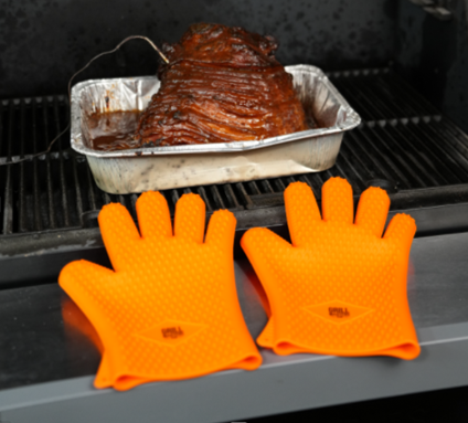Grill Masters Club Silicone BBQ Gloves (Dishwasher Safe, Heat Safe to 446°F)