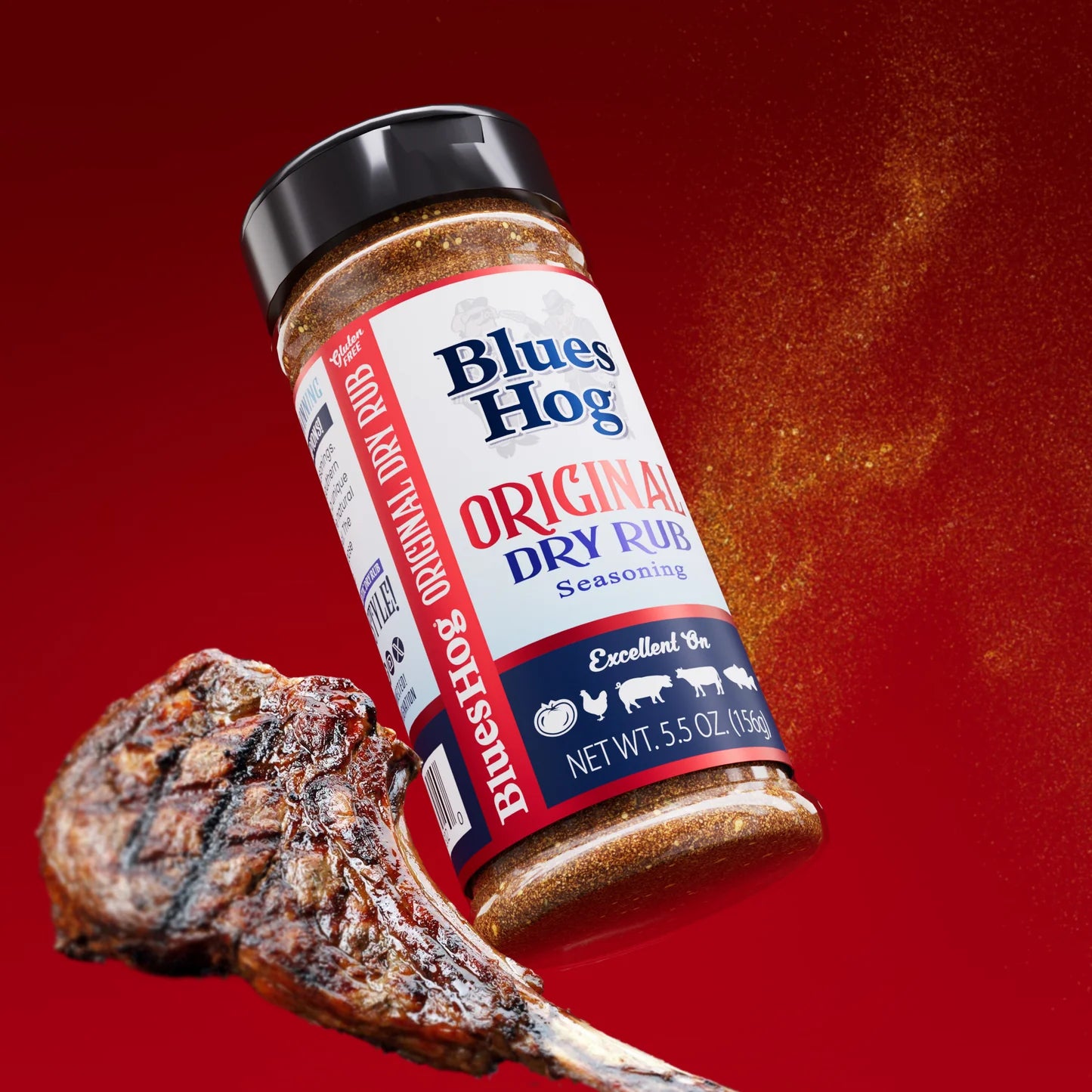 Blues Hog Original Dry Rub Seasoning (5.5 oz) - Sweet & Savory BBQ Seasoning