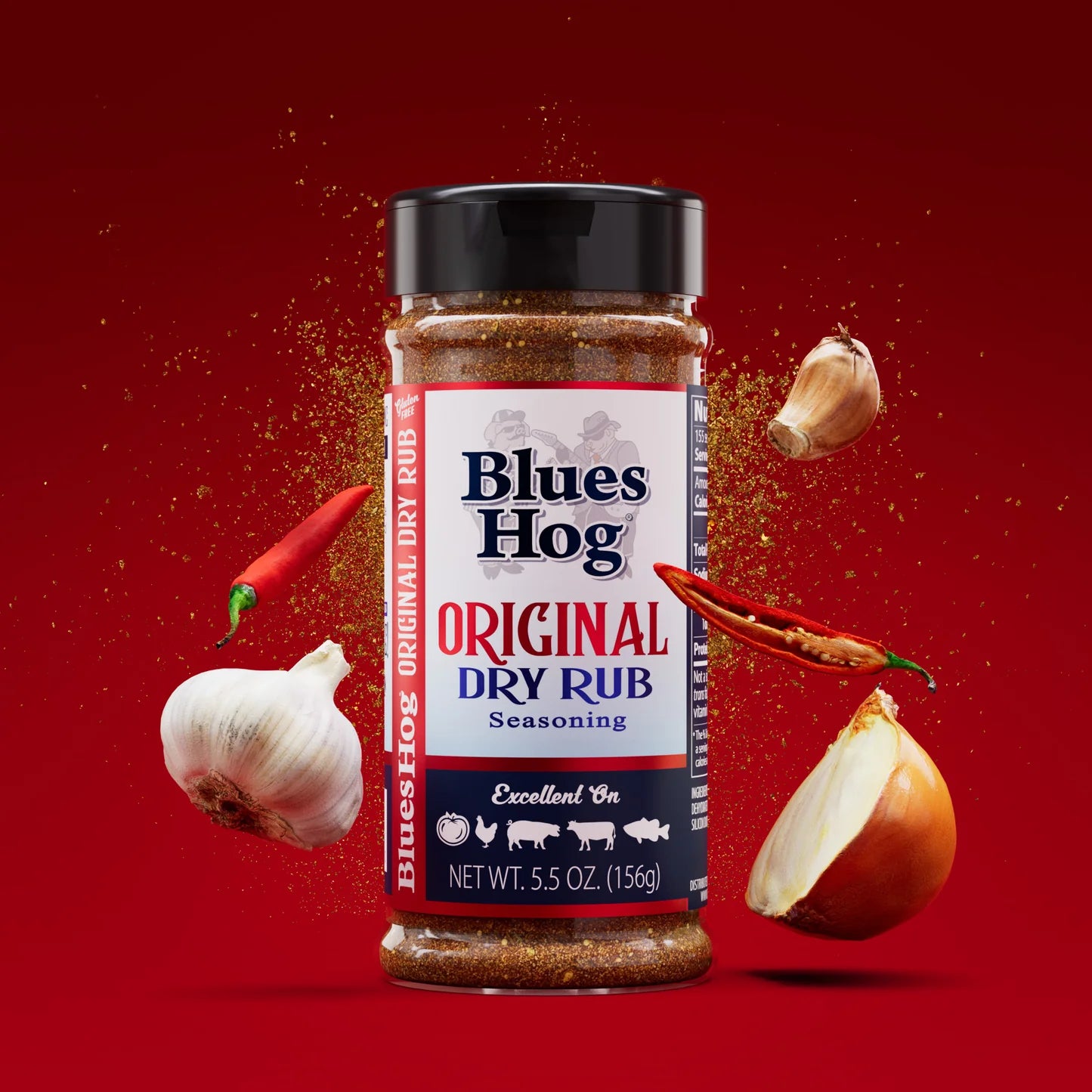 Blues Hog Original Dry Rub Seasoning (5.5 oz) - Sweet & Savory BBQ Seasoning