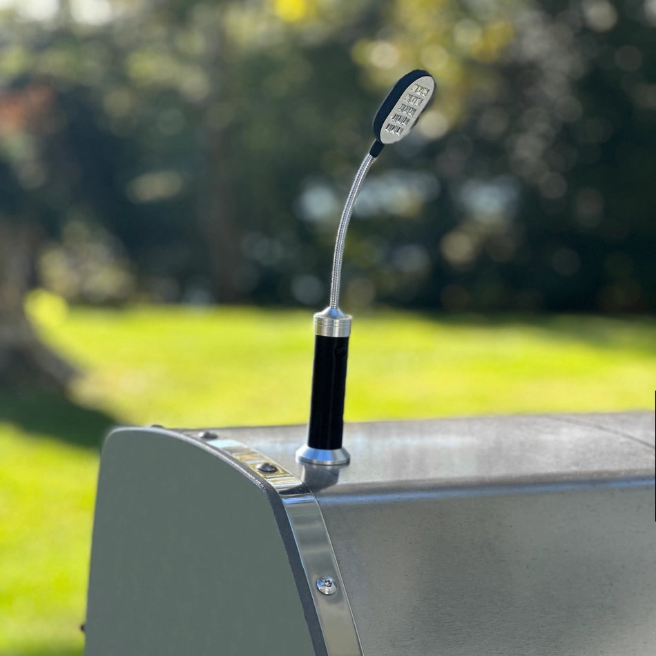 Magnetic LED Grill Light: 15-LED BBQ Light with 360° Flexible Gooseneck by Outset (11.2")