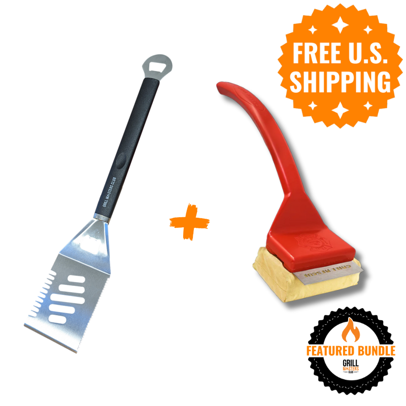 Pitmaster's Pride Bundle: 4-in-1 Grilling Spatula + Steam-Powered Grill Brush & Scraper by Grill Rescue