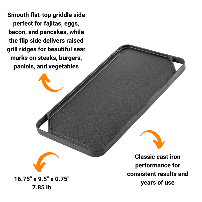 16.75" Reversible Cast Iron Grill & Griddle Pan by TableCraft