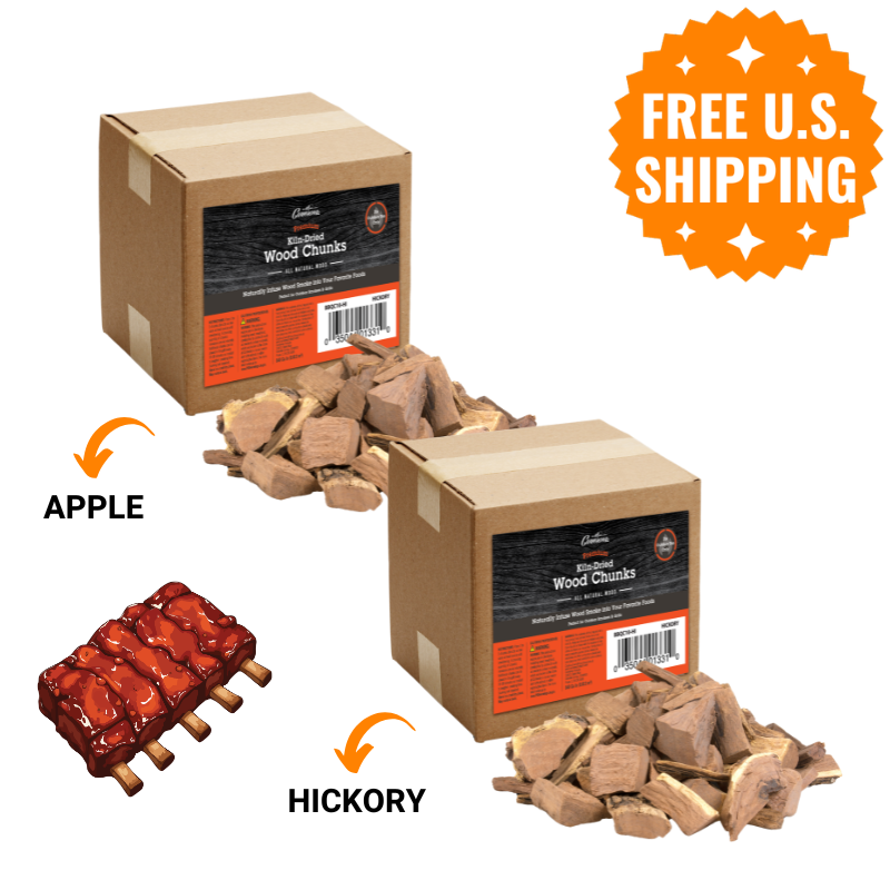 Rib Candy 2-Pack: Apple + Hickory Wood Chunks (20lbs total)