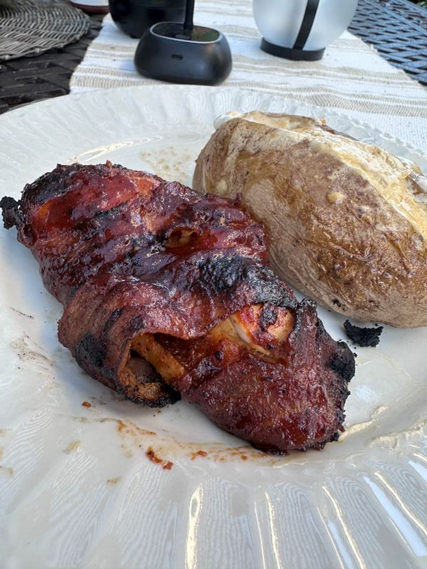 Bacon Wrapped Chicken by Rich C. on his Weber Genesis