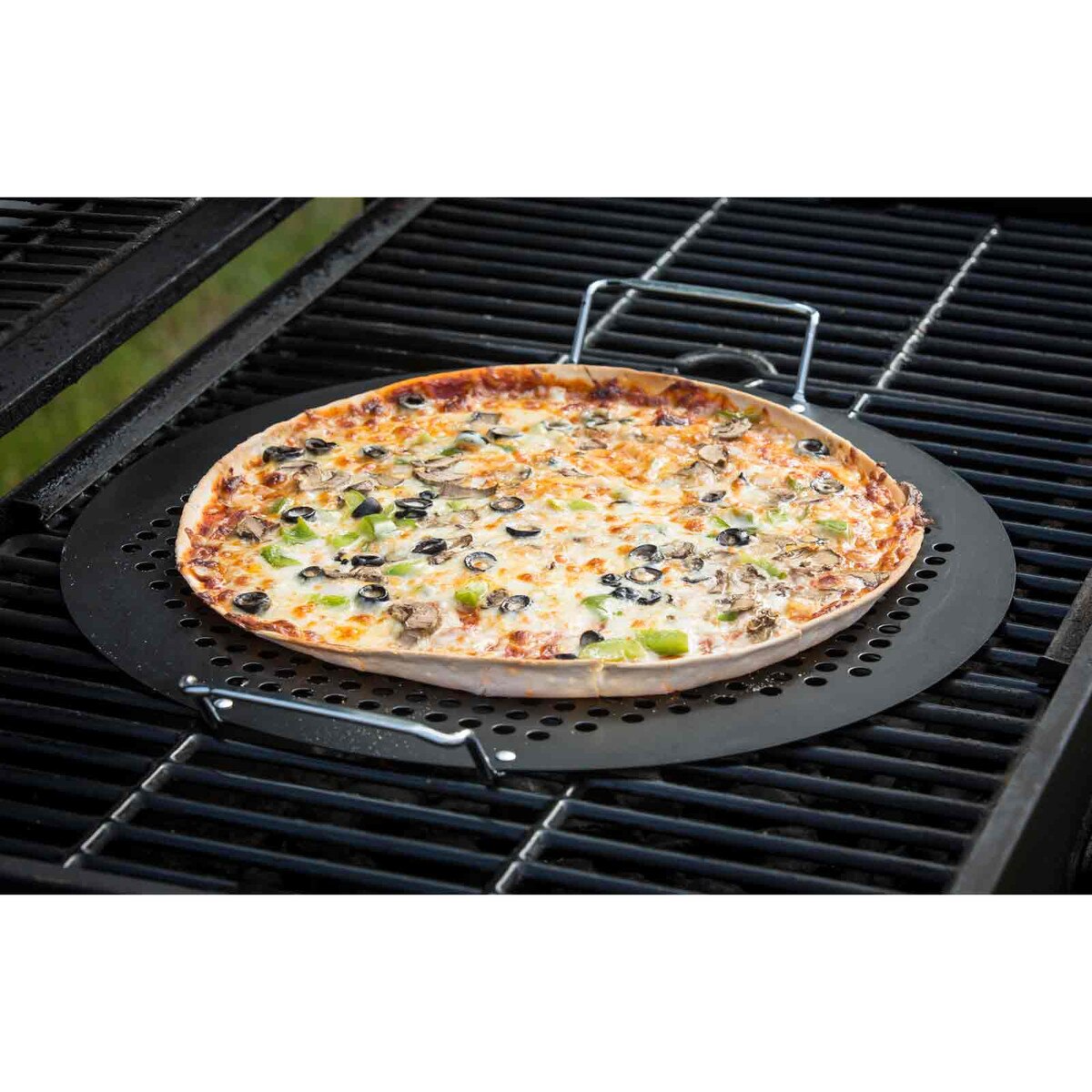 18" Non-Stick Pizza Grilling Tray with Handles by TableCraft