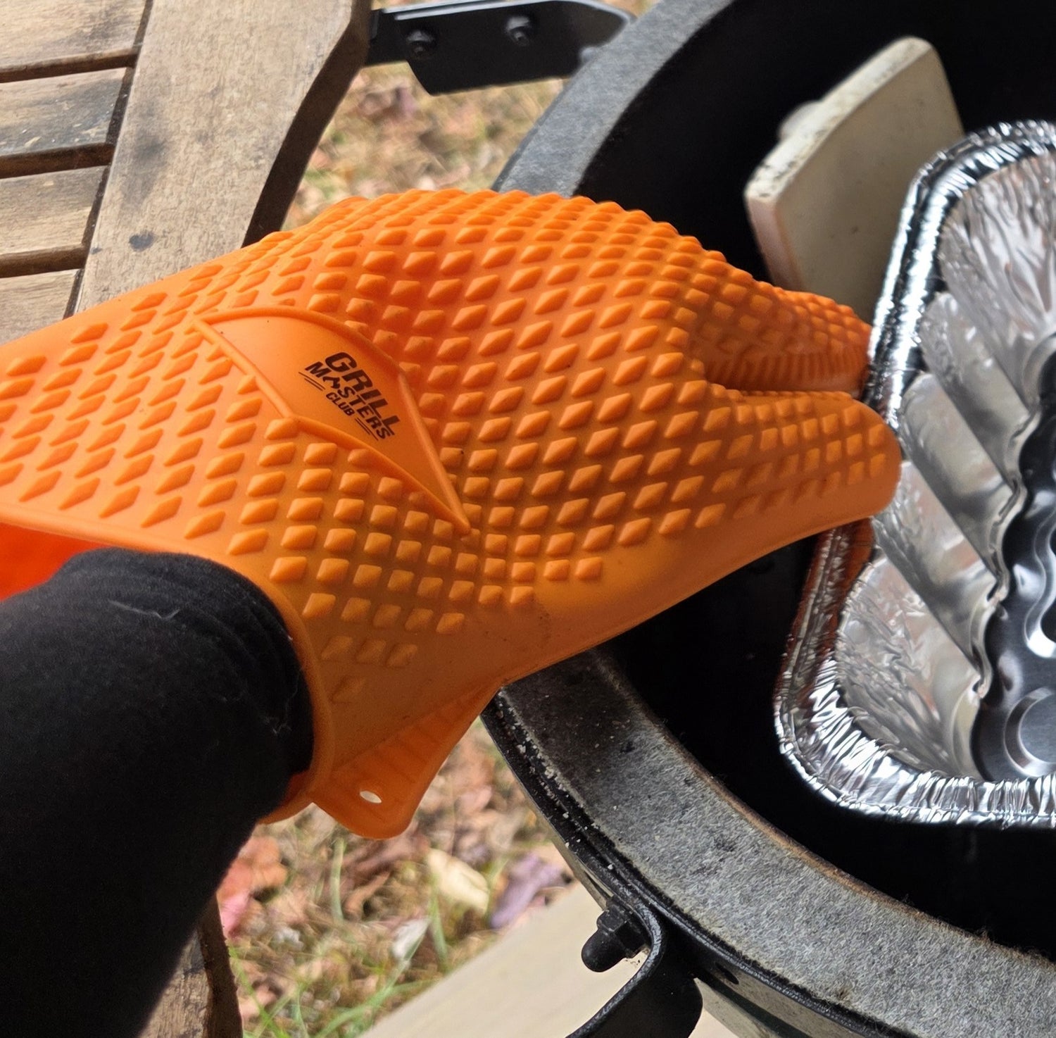 Grill Masters Club Silicone BBQ Gloves (Dishwasher Safe, Heat Safe to 446°F)