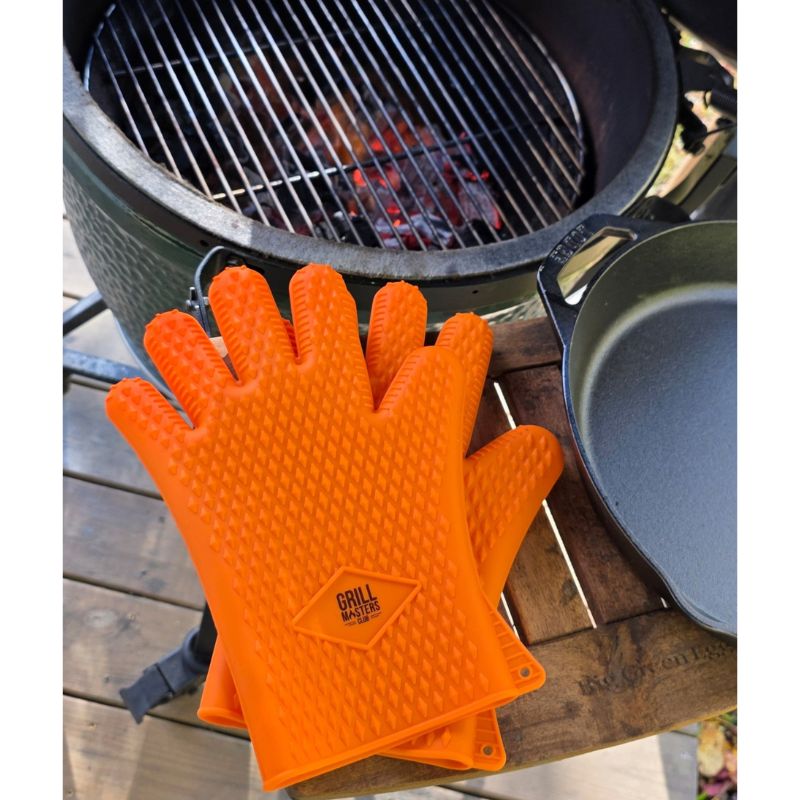 Grill Masters Club Silicone BBQ Gloves (Dishwasher Safe, Heat Safe to 446°F)