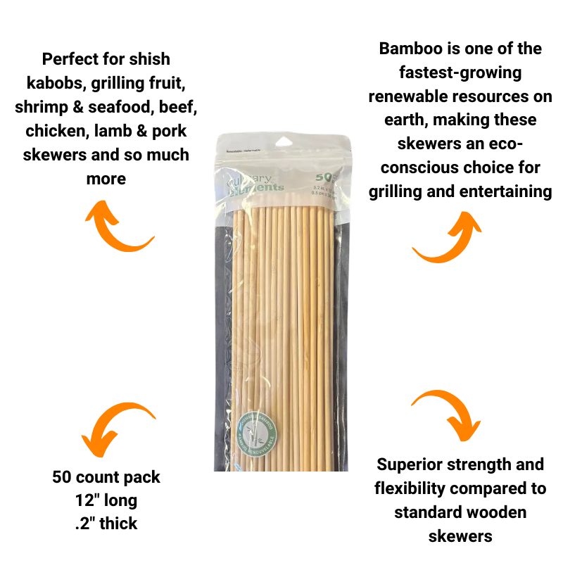 Jumbo 12" Bamboo Skewers (50 count)