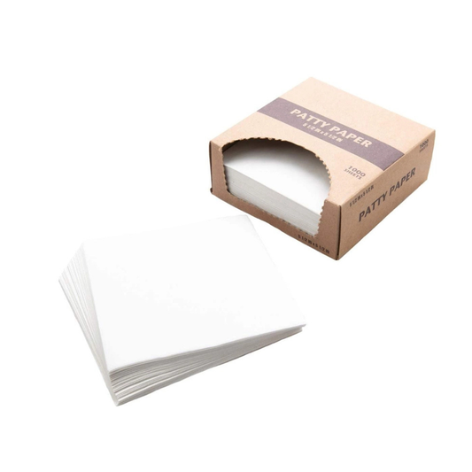 Smash Burger Patty Liner Paper 5.5" x 5.5" - Square Patty Paper (1000 Sheets)