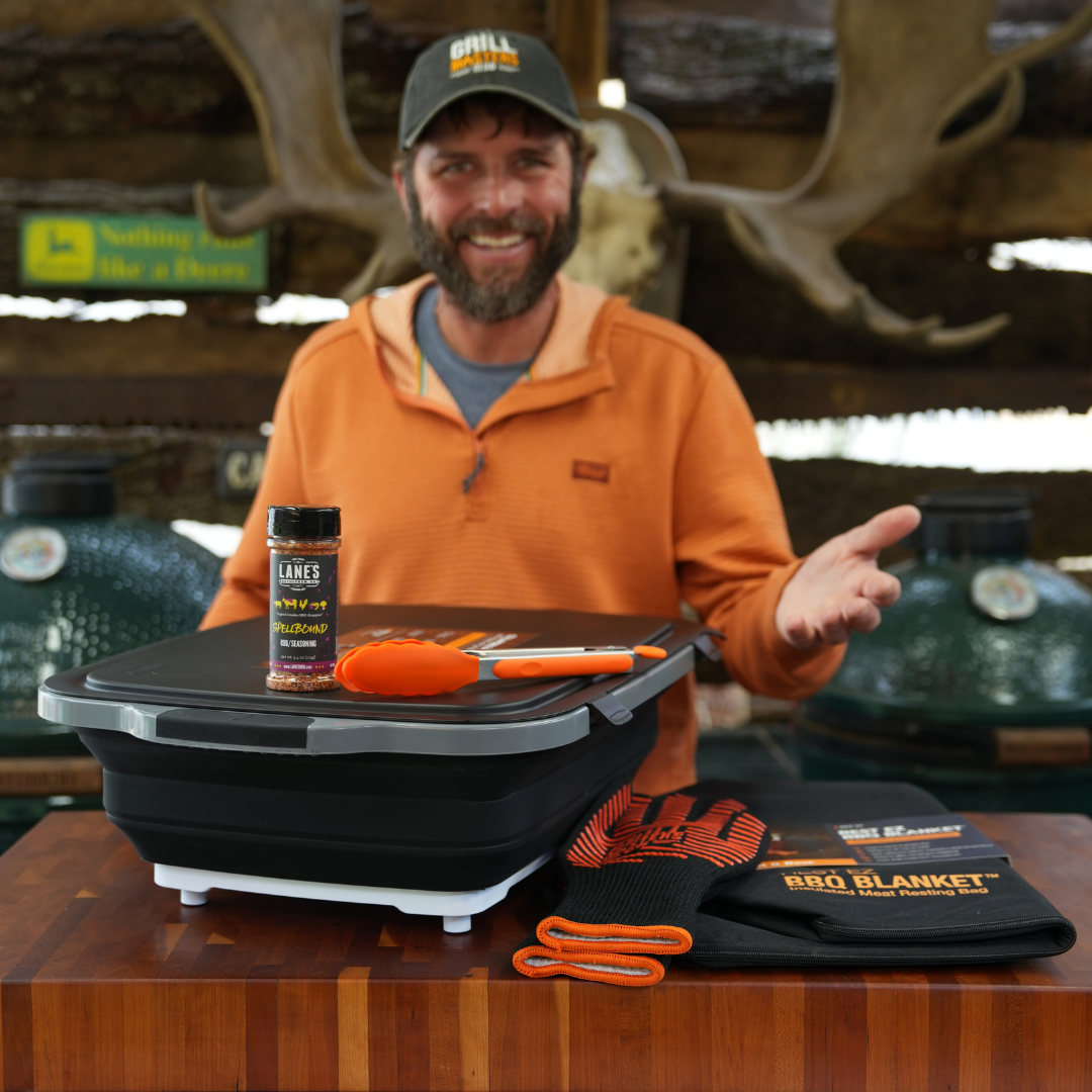 Smoker Essentials Bundle: Drip EZ Prep Tub + Resting Blanket + Grilling Gloves + Tongs + Free Rub