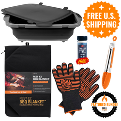 Smoker Essentials Bundle: Prep Tub + Resting Blanket + Grill Gloves + Tongs + Free Rub
