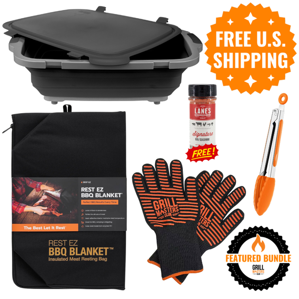 Smoker Essentials Bundle: XL BBQ Prep Tub, Resting Blanket, Grilling Gloves, Tongs + Lane's Signature Rub Product Photo