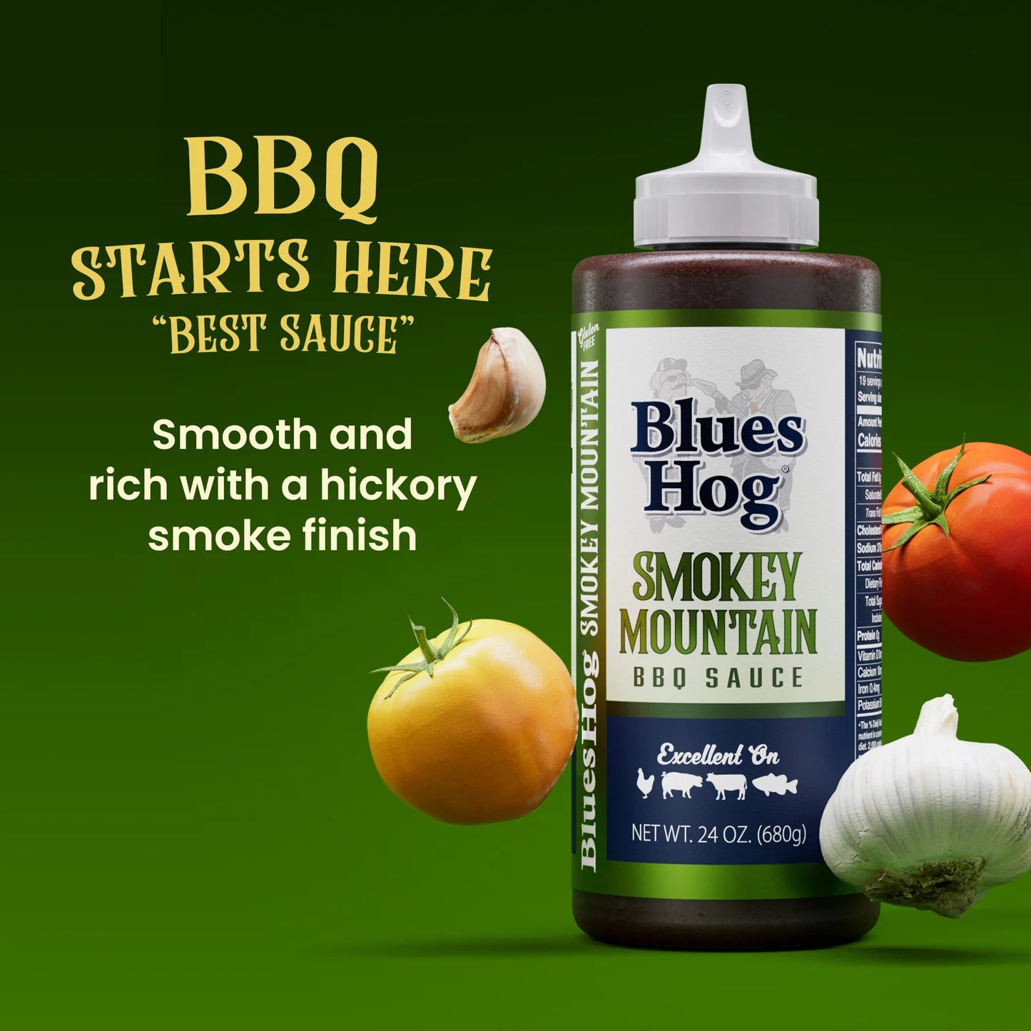 Blues Hog Smokey Mountain BBQ Sauce (24 oz) - Hickory Smoked
