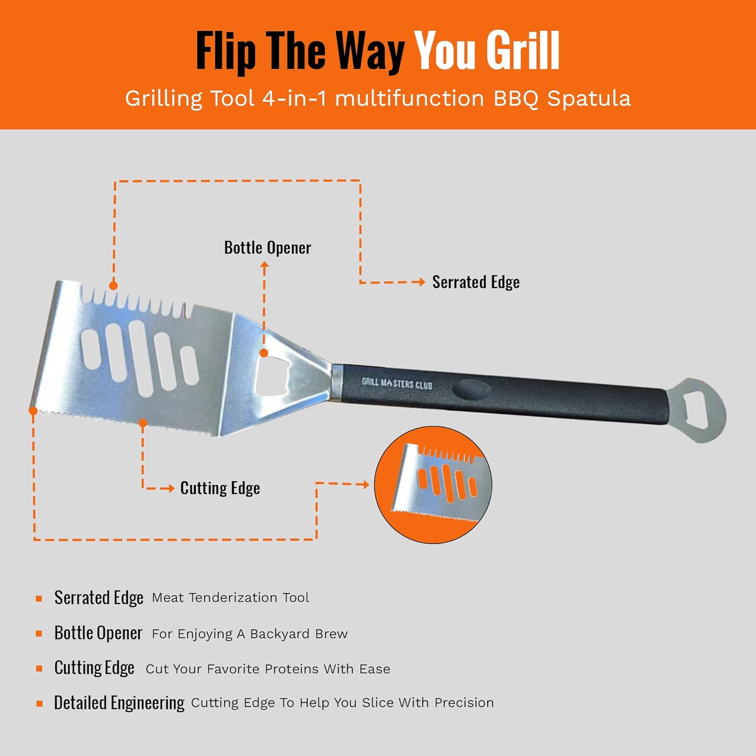 Grill Masters Club 4-in-1 Grilling Spatula