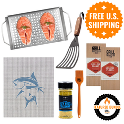 best grill veggie and fish accessories Ultimate Fin to Flame Bundle: Fish & Seafood Grilling Kit