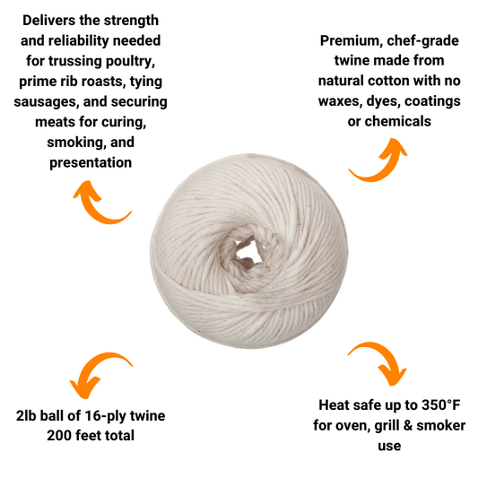 Chef-Grade Cotton Butcher's Twine (200 ft, 16-Ply)