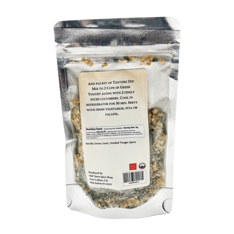 Tzatziki Dip Mix - Authentic Greek Yogurt Sauce Seasoning (3 oz) by Old Town Spice Shop